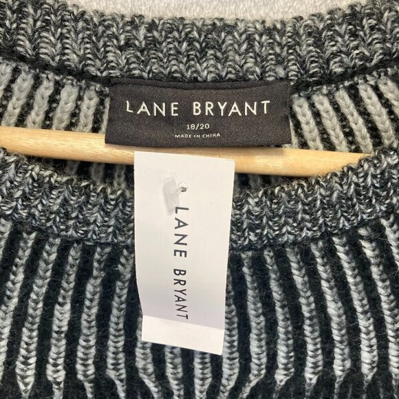 Lane Bryant Oversized Sweater NEW Womens Sz 18/20 Gray Black Pullover Casual NWT - Picture 4 of 14